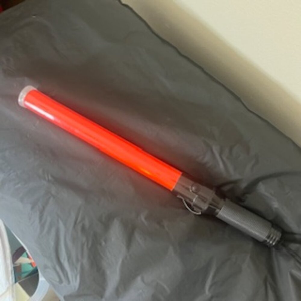 Traffic Safety Wand Red Flashlight Control Baton 21” Long 3 Light Modes‎ - Picture 2 of 10